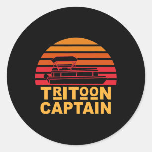 Sticker Rond Capitaine Tritoon Pontoon Capitaine Tri-toon Batea