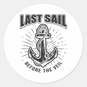 Sticker Rond Capitaine Voilier Bateau marin Voilier Mer Voile D