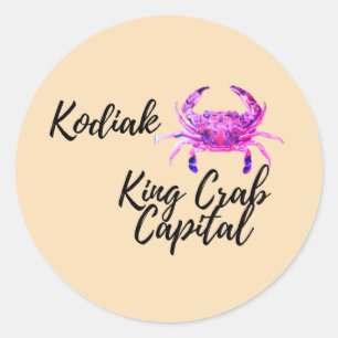 Sticker Rond Capitale du crabe de Kodiak