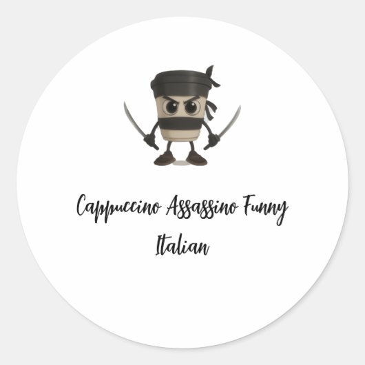 Sticker Rond Cappuccino Assassino (Devant)
