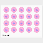 Sticker Rond Capri, Italie, Preppy, rose (Feuille)