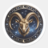 Sticker Rond Capricorn Zodiac Sea Goat (Devant)