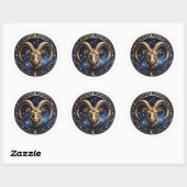 Sticker Rond Capricorn Zodiac Sea Goat (Feuille)