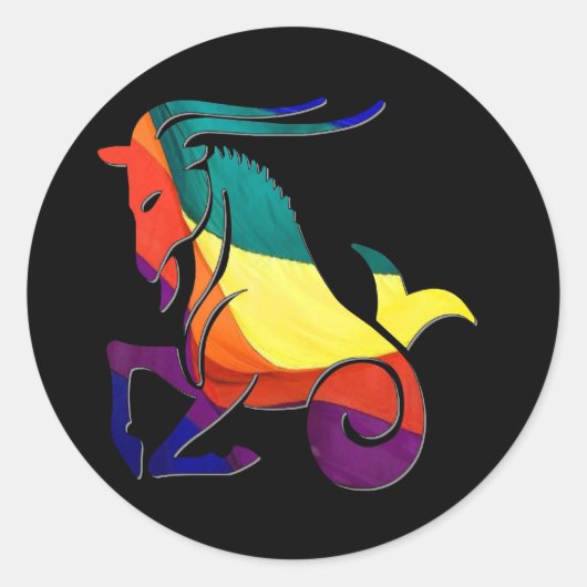 Sticker Rond Capricorne (Devant)