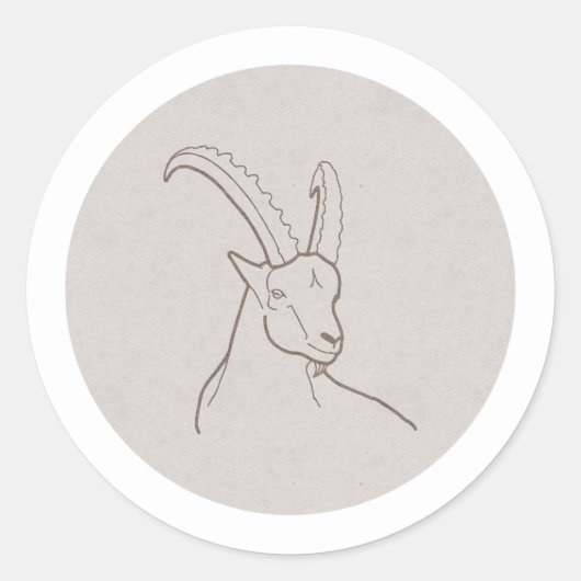 Sticker Rond Capricorne (Devant)