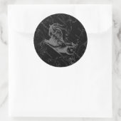 Sticker Rond Capricorne Constellation Carte Hevelius Engraving (Sac)