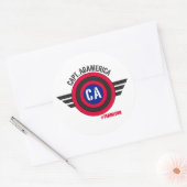 Sticker rond Capt Adamerica (Enveloppe)