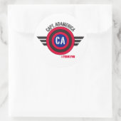 Sticker rond Capt Adamerica (Sac)