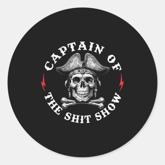 Sticker Rond Captain Of The Show (Devant)
