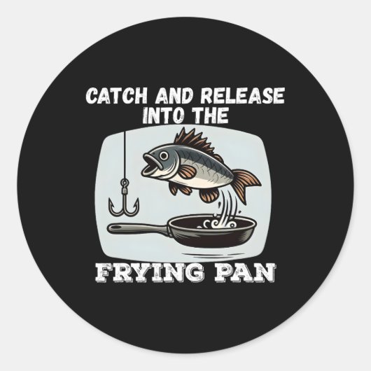 Sticker Rond Capter Et Libérer Dans La Pêche À La Poisson À La (Devant)