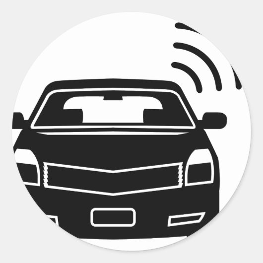 Sticker Rond Capteur de voiture Liaison satellite Wifi (Devant)