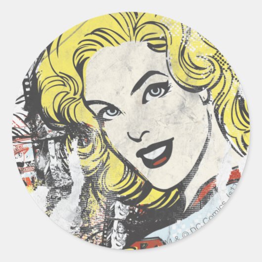 Sticker Rond Capteurs de bande dessinée Supergirl 1 (Devant)