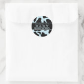 Sticker Rond Capture de la vache Imprimer Bleu Baby shower Cowb (Sac)