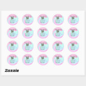 Sticker Rond Capturez l'amour ajouter QR scan marbre rose bleu  (Feuille)
