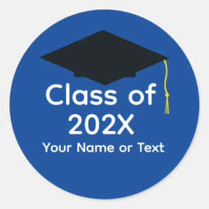 Sticker Rond Capuchon de graduation noir #1-5