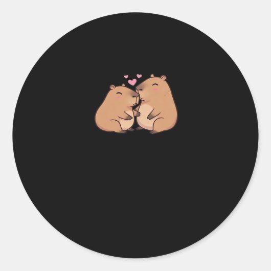 Sticker Rond Capy Better Together Cute Animal Design  (Devant)