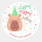 Sticker Rond Capy capy capybara birthday (Devant)