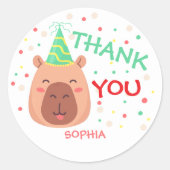 Sticker Rond Capy capybara birthday thank you (Devant)