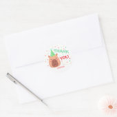 Sticker Rond Capy capybara birthday thank you (Enveloppe)