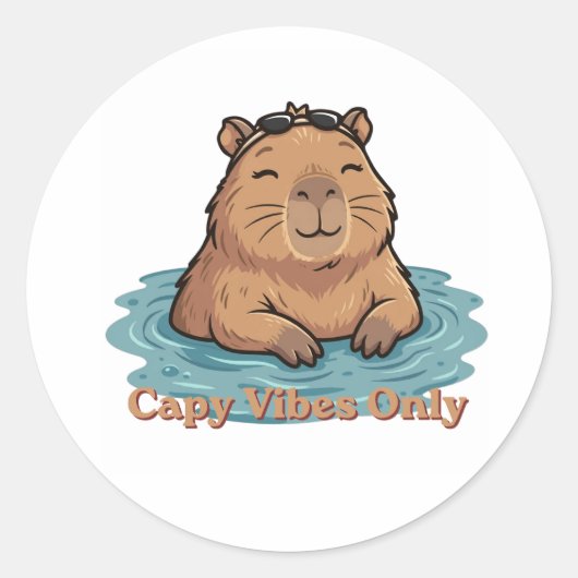Sticker Rond Capy Vibes uniquement (Devant)