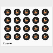 Sticker Rond Capybara A Mangé Mon Plan De Leçon Professeur Étud (Feuille)