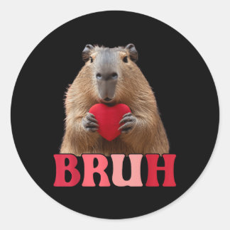 Sticker Rond Capybara Bruh Mème Drôle Dire Ados Garçons Valenti