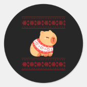 Sticker Rond Capybara Christmas Sweater  (Devant)