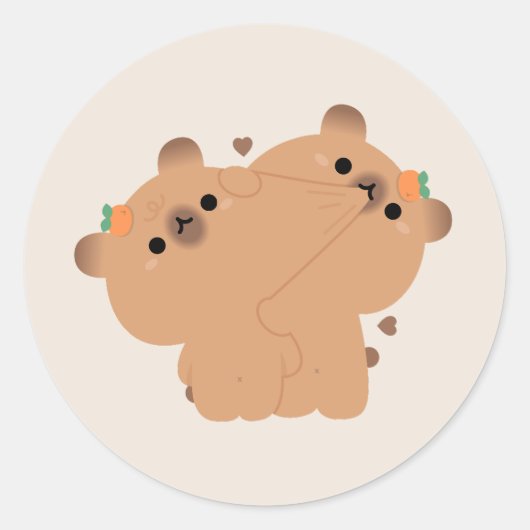 Sticker Rond Capybara Couple (Devant)