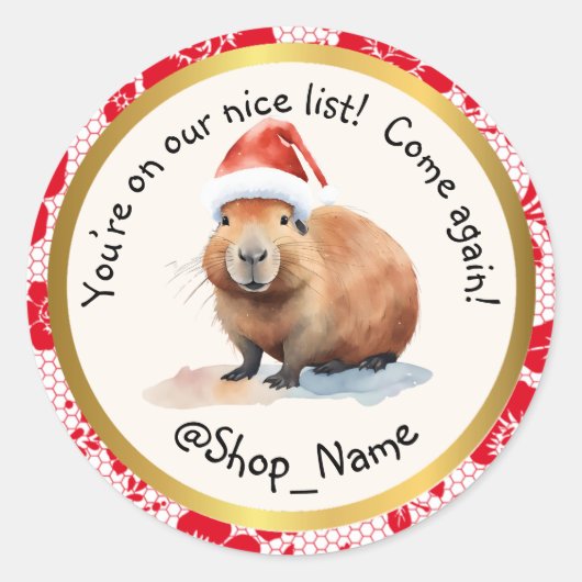 Sticker Rond CAPYBARA: Elevate Your Packaging Game! 🚀 (Devant)