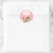 Sticker Rond Capybara Et Snowman Mets Joyeux Noël (Sac)