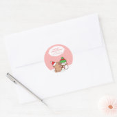 Sticker Rond Capybara Et Snowman Mets Joyeux Noël (Enveloppe)