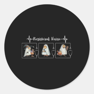 Sticker Rond Capybara Ghost Stethoscope Infirmière inscrite Éff