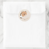 Sticker Rond Capybara mignon et fatigué (Sac)