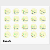 Sticker Rond Caquettes amusantes collier de canard vert fou (Feuille)