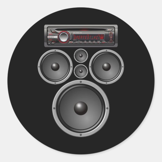 STICKER ROND CAR STEREO SPEAKERS SYSTÈME AUDIO HALLOWEEN COSTUM (Devant)