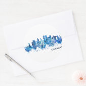 Sticker Rond Caracas Venezuela Skyline Blue (Enveloppe)