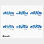Sticker Rond Caracas Venezuela Skyline Blue (Feuille)