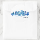 Sticker Rond Caracas Venezuela Skyline Blue (Sac)