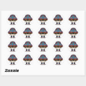 Sticker Rond Caractère Basket de champignon (Feuille)
