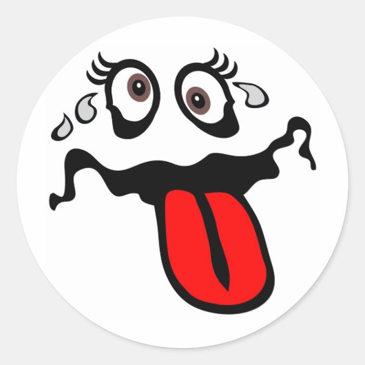 Sticker Rond Caractère de dessin amusant (Devant)