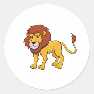 Sticker Rond Caractère de dessin Lion