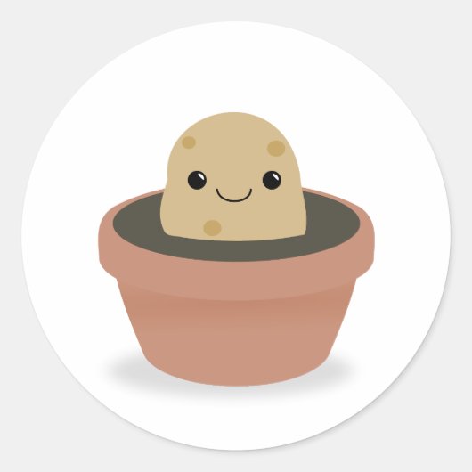 Sticker Rond Caractère de pomme de terre (Devant)