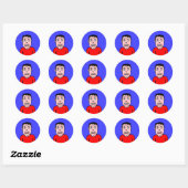 Sticker Rond Caractère drôle (Feuille)