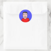 Sticker Rond Caractère drôle (Sac)