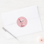 Sticker Rond caractère lapin mignon (Enveloppe)