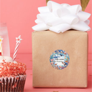 Sticker Rond carambole géant de la tortue arc-en-ciel anniversa