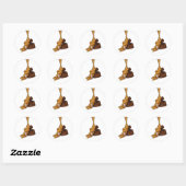 Sticker Rond caramel (Feuille)