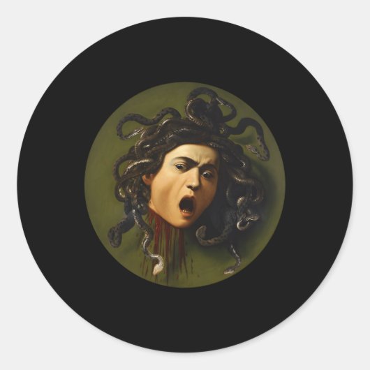 Sticker Rond Caravaggio de Medusa (Devant)