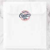 Sticker Rond Caravane Happy Camper (Sac)