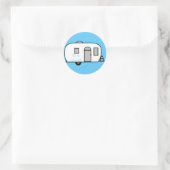 Sticker Rond caravane vintage classique arrondie (Sac)